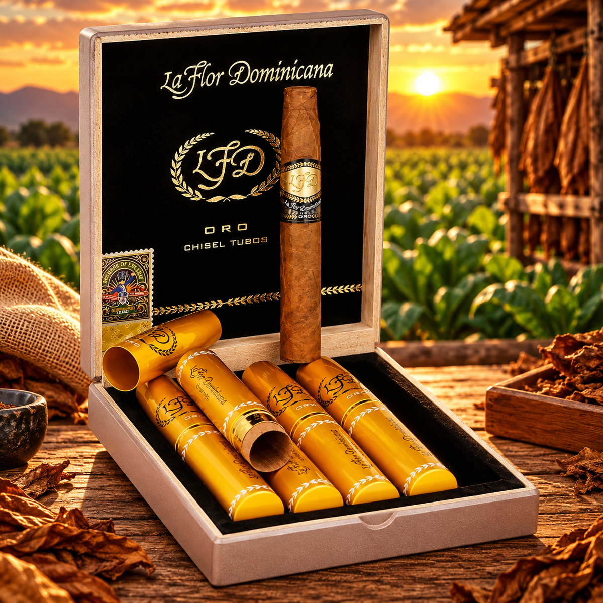 La Flor Dominicana Oro Chisel Tubo