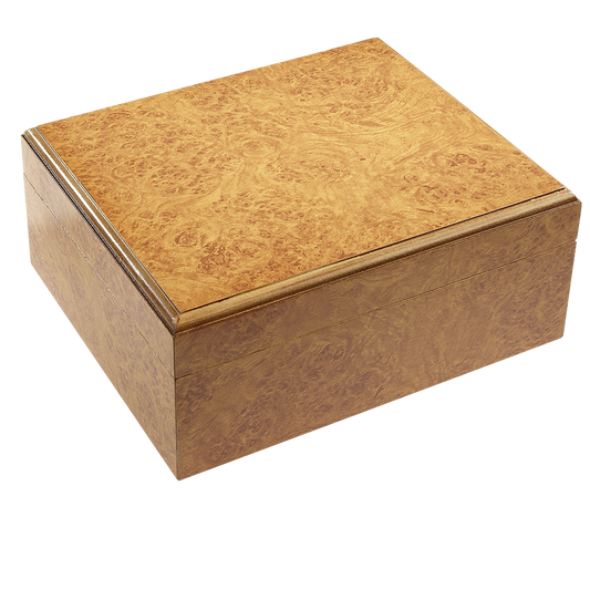 Maestro Humidor in Burl Wood with Accents for 50 Cigars