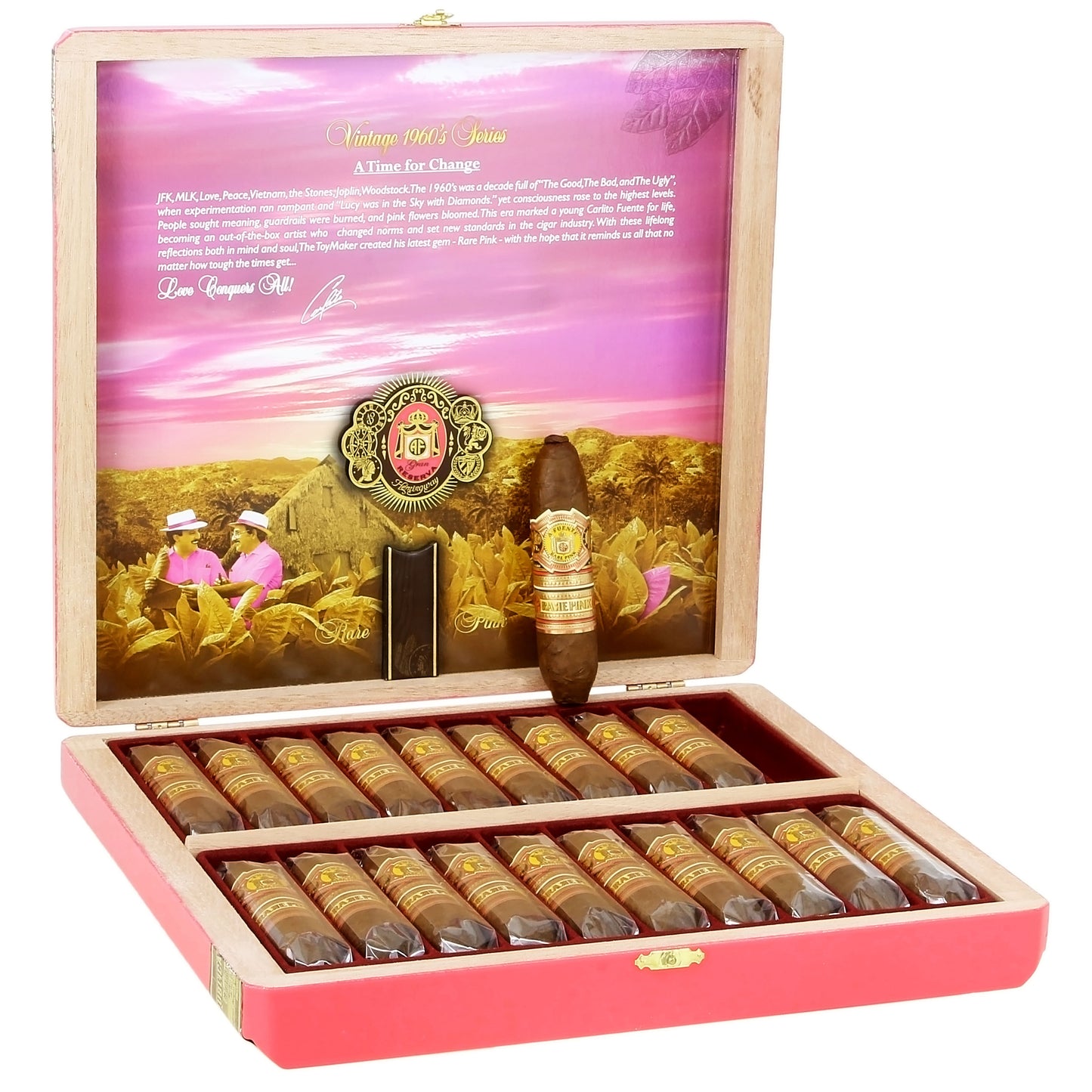 Arturo Fuente Queen of Hearts Rare Pink 1960s Vintage Series