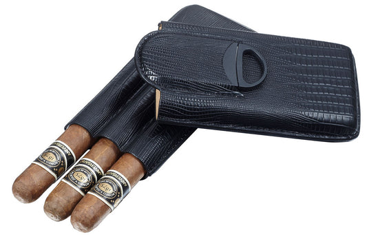 Visol Granada Cigar Holder with Cutter for 3 Cigars