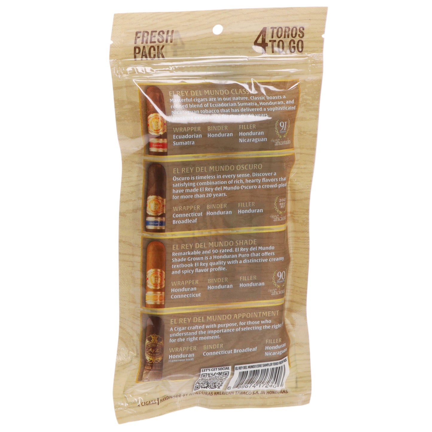 El Rey del Mundo Core Fresh Pack 4-Cigar Sampler