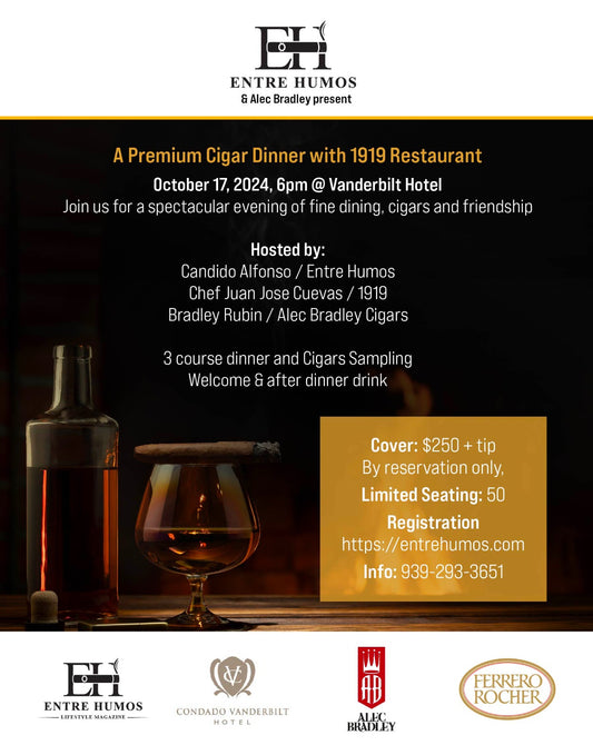 Cigarro Alec Bradley Entre Humos & Alec Bradley Premium Cigar Dinner Vanderbilt Hotel
