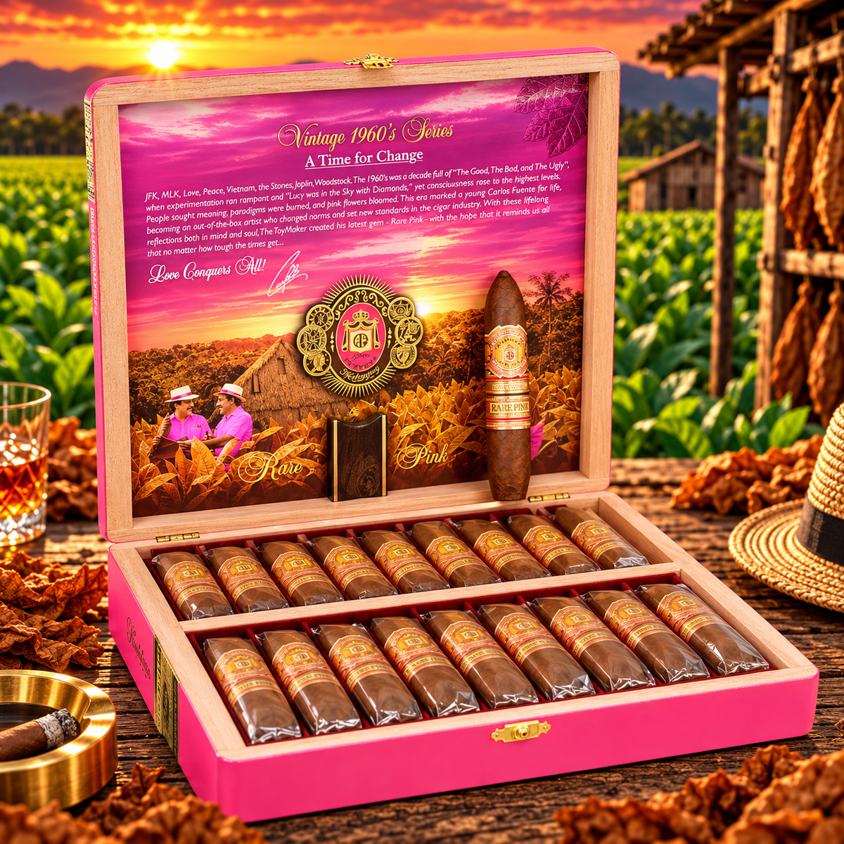 Arturo Fuente Queen of Hearts Rare Pink Vintage 1960's Series