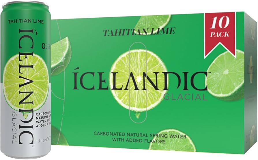 Caja 10/11.1oz Agua Carbonatada Icelandic Glacial Tahitian Lime