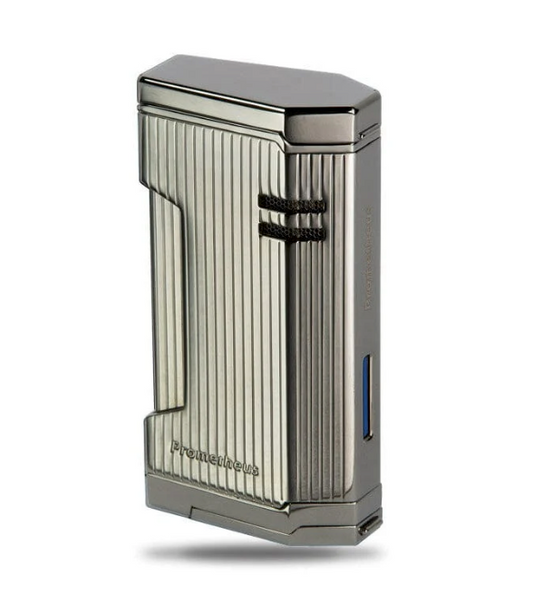 Prometheus Magma T Gun Metal Vertical Lines Triple Torch Lighter